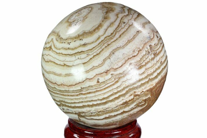 Polished, Banded Aragonite Sphere - Morocco #105624
